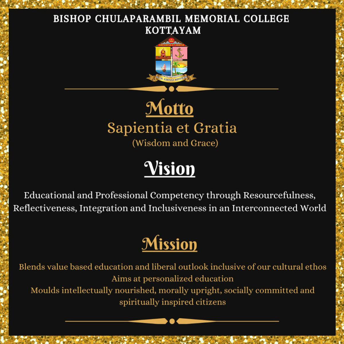 MOTTO, VISION, MISSION – B.C.M. College Kottayam